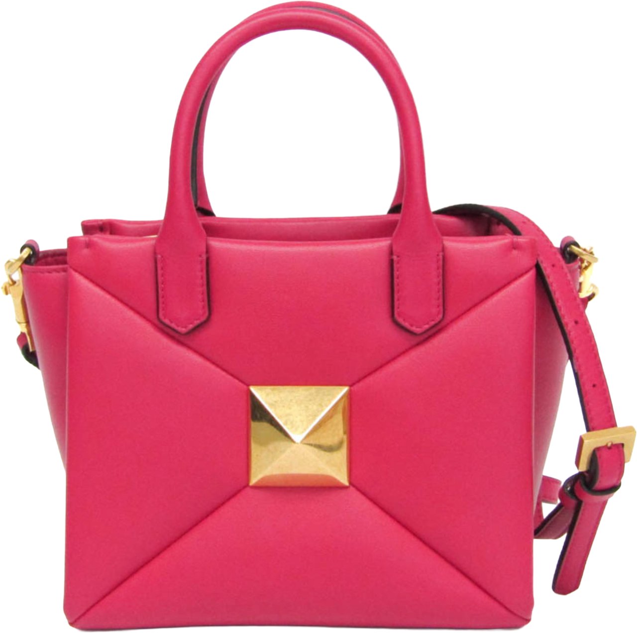 Valentino Garavani One Stud Top Handle Leather Small Roze
