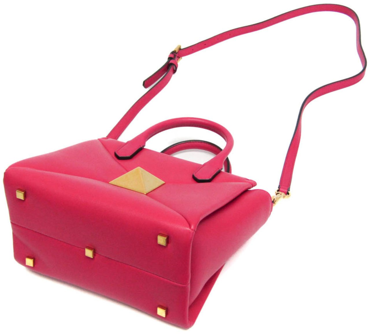 Valentino Garavani One Stud Top Handle Leather Small Roze