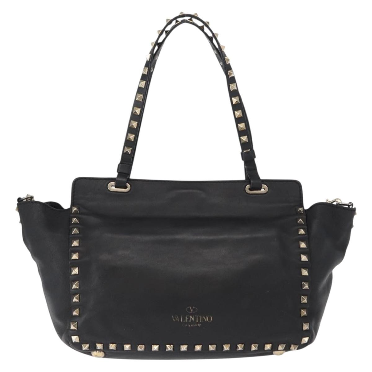 Valentino Garavani Valentino Garavani Rockstud Tote Textured Leather Medium Zwart