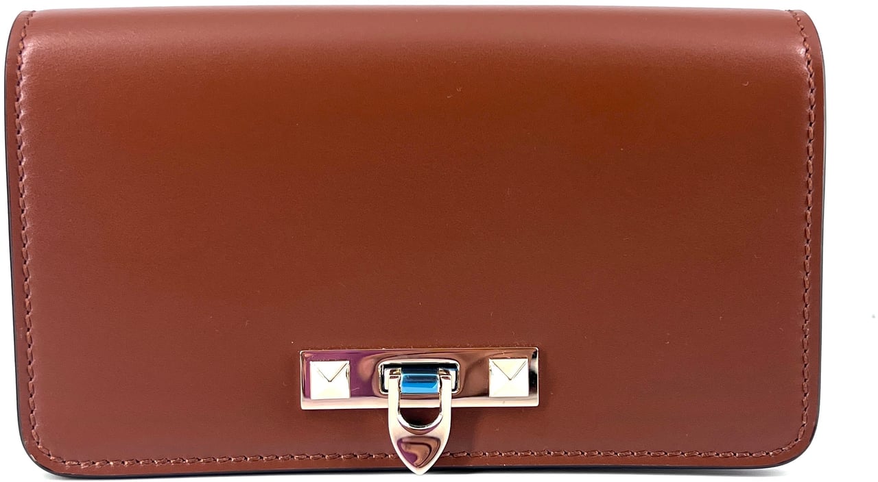 Valentino Garavani Valentino Garavani Rockstud Flip Lock Flap Bag Leather Small Bruin