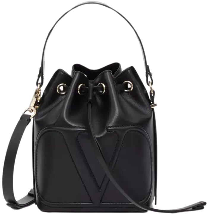 Valentino Garavani Valentino Garavani VLogo Walk Bucket Bag Leather Zwart