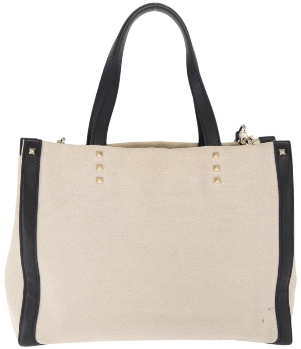 Valentino Garavani Valentino Garavani Grande Plage VLTN Tote Canvas Medium Beige