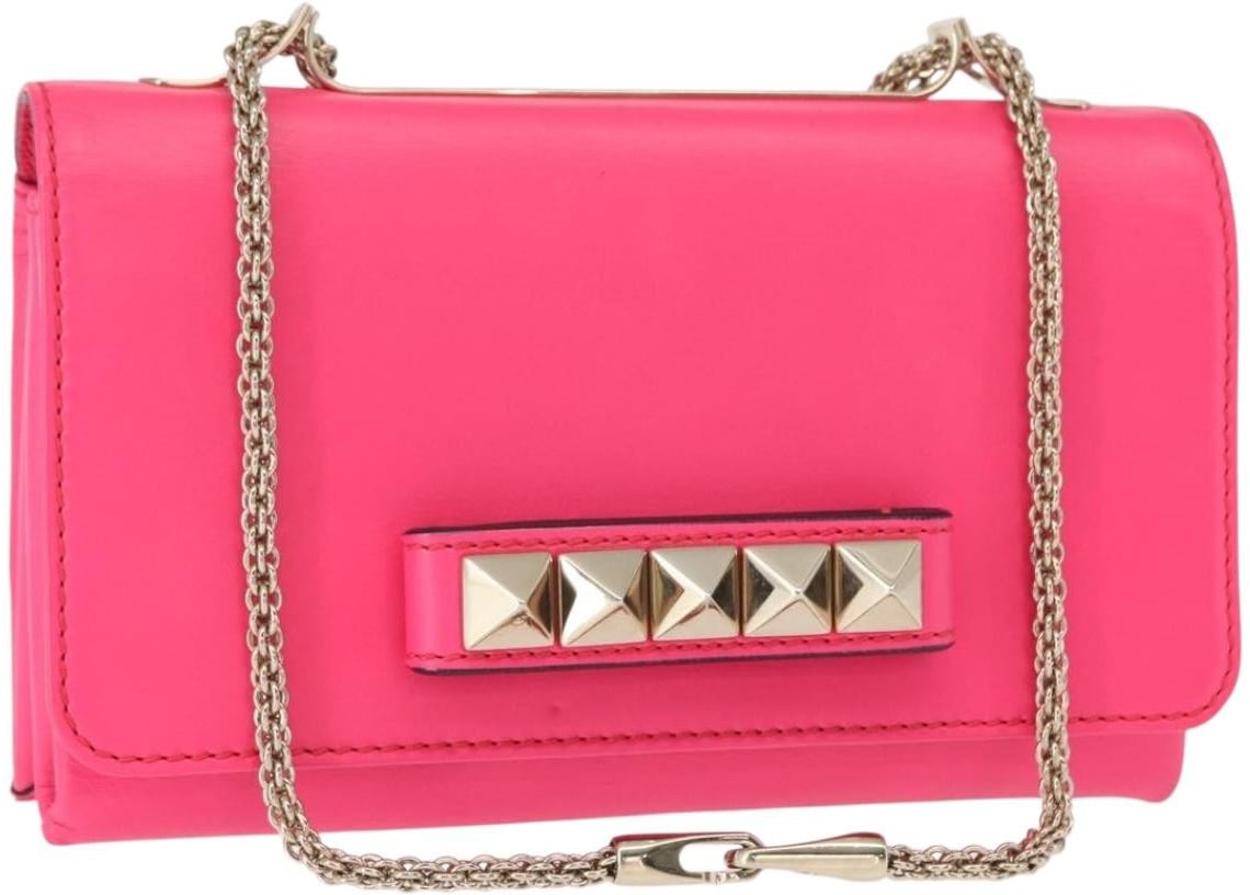 Valentino Garavani Valentino Garavani Va Va Voom Clutch Leather Medium Roze