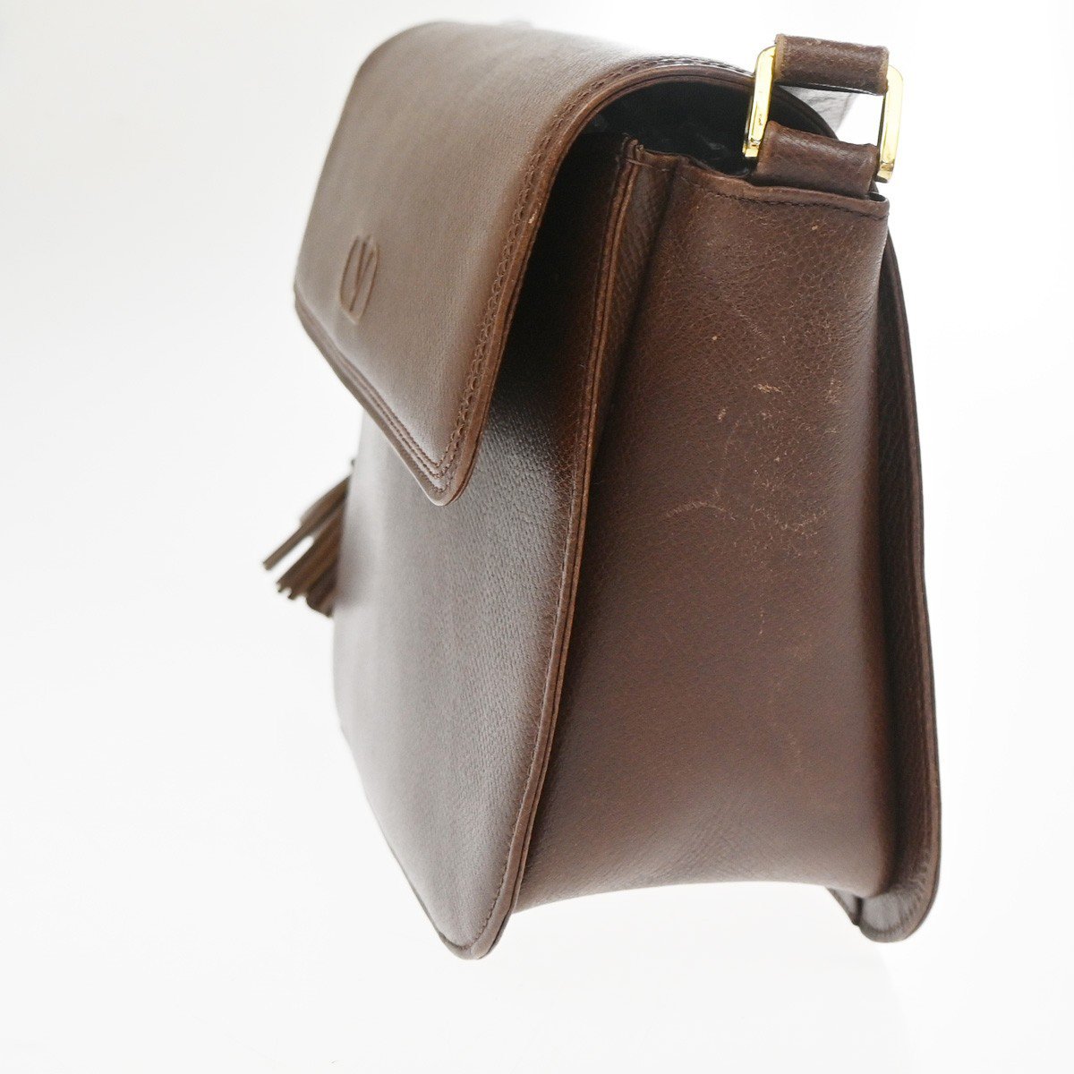 Valentino Garavani VLTN Flap Clutch Leather Bruin