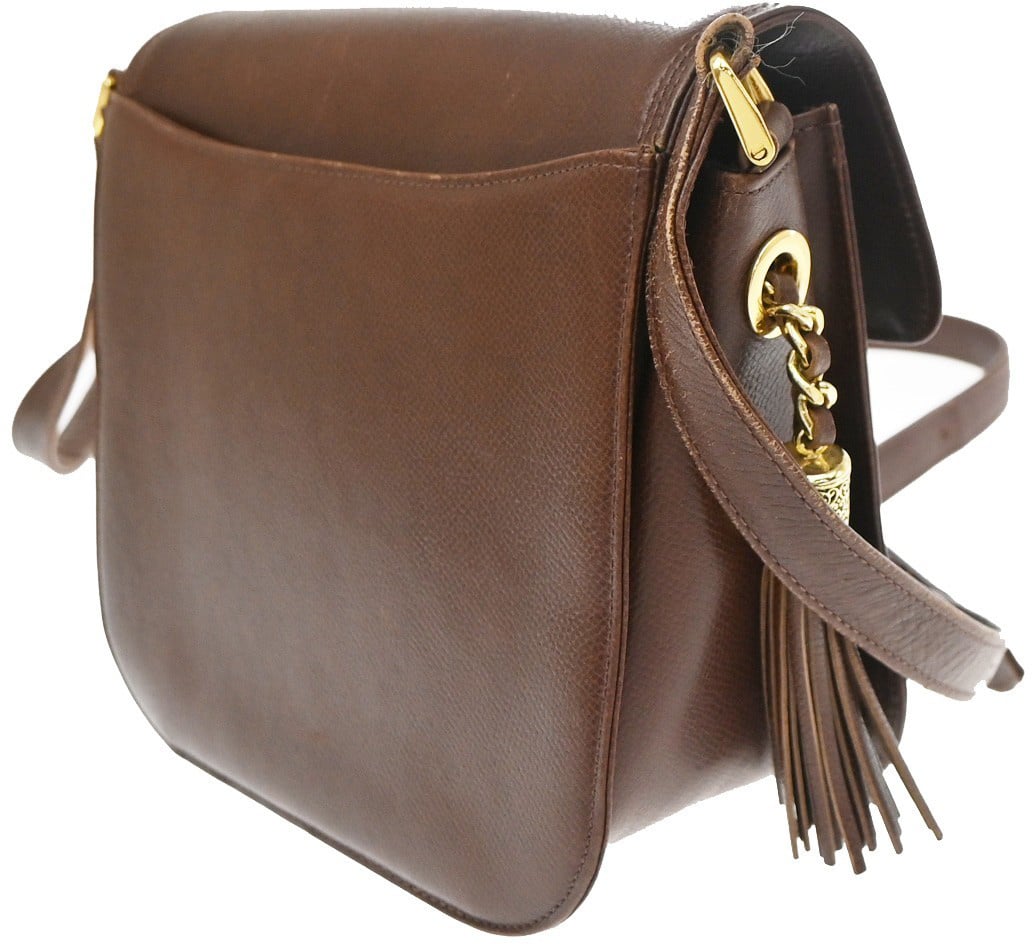 Valentino Garavani VLTN Flap Clutch Leather Bruin