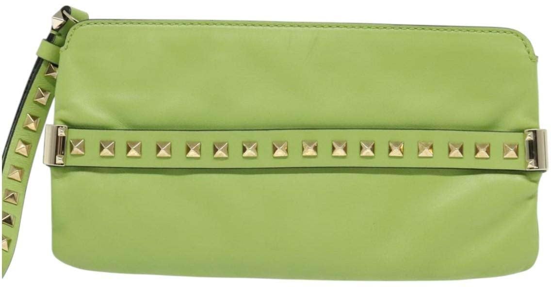 Valentino Garavani Rockstud Wristlet Leather Small Groen