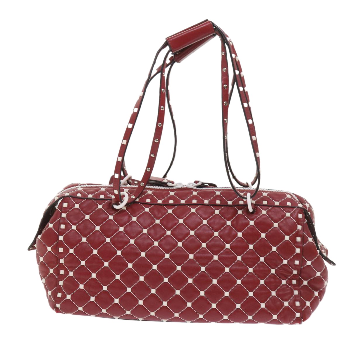 Valentino Garavani Valentino Garavani Free Rockstud Spike Duffle Bag Quilted Leather Rood