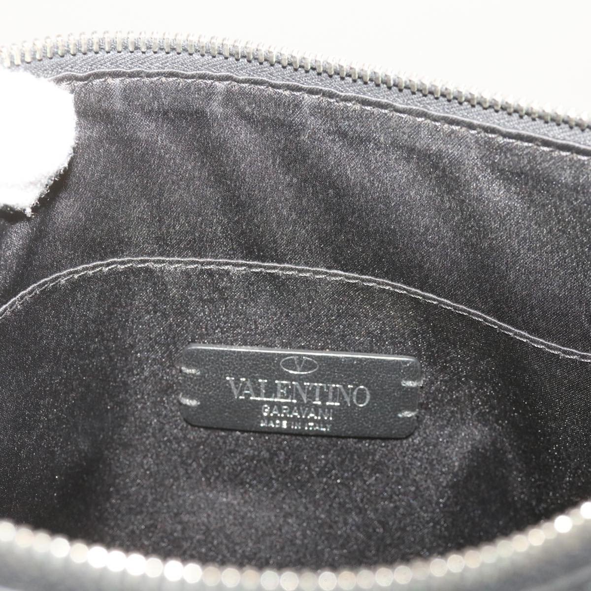 Valentino Garavani VLTN Wristlet Clutch Printed Leather Medium Zwart