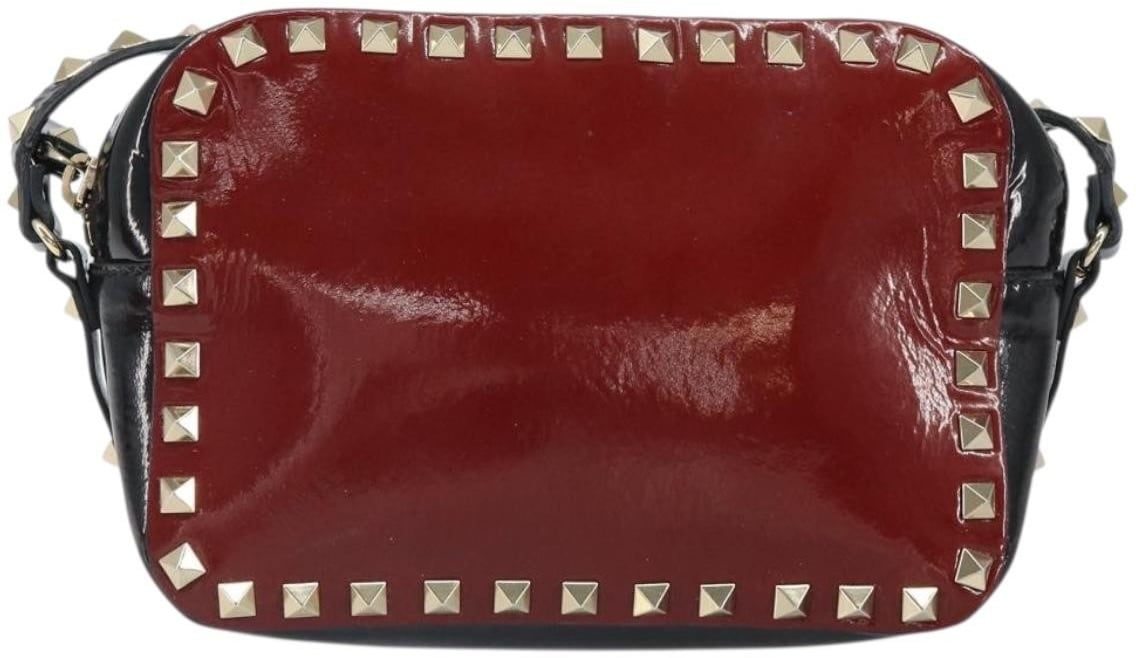 Valentino Garavani Valentino Garavani Rockstud Chain Camera Crossbody Bag Patent leather Rood