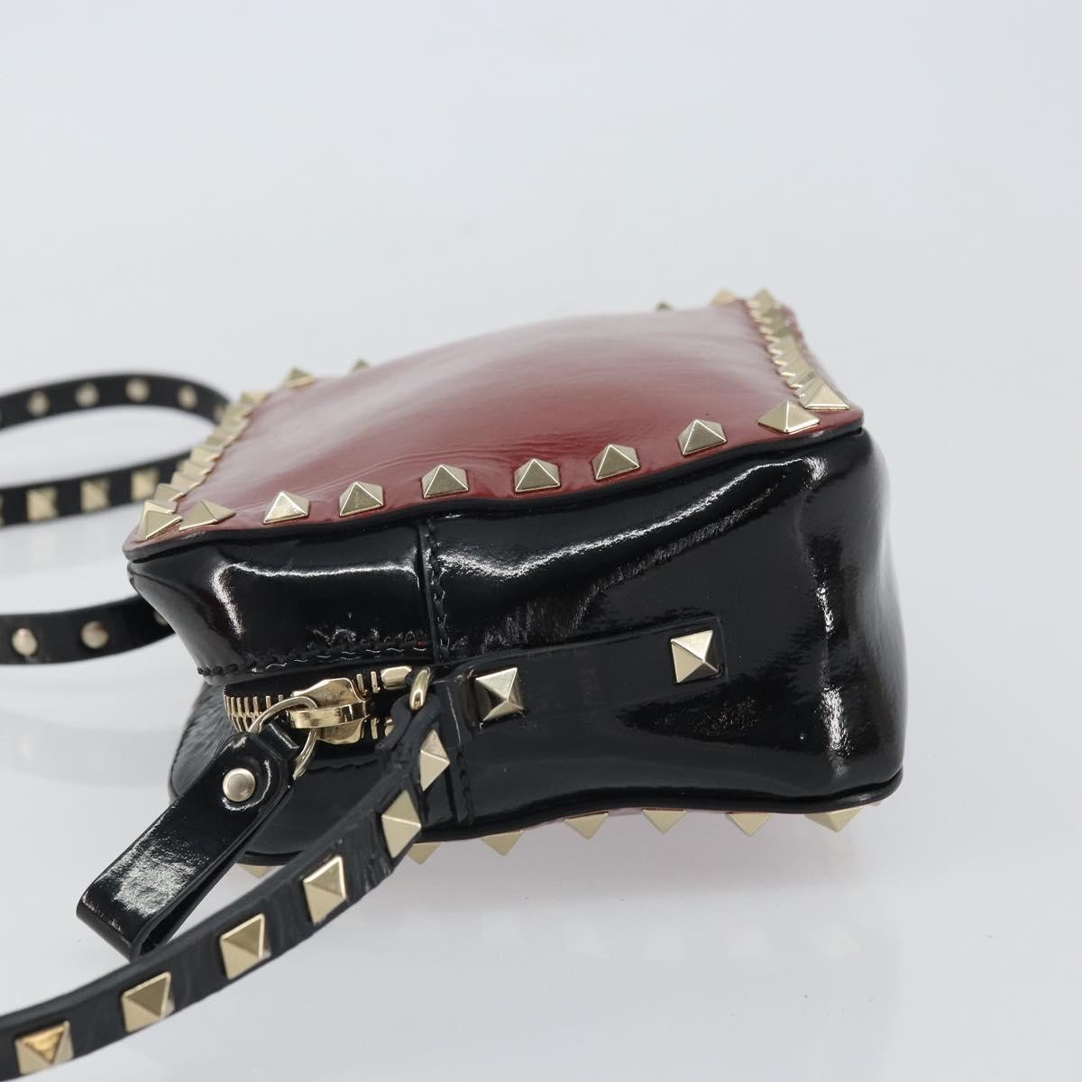Valentino Garavani Valentino Garavani Rockstud Chain Camera Crossbody Bag Patent leather Rood