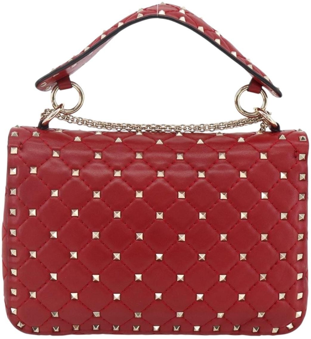 Valentino Garavani Valentino Garavani Rockstud Spike Flap Bag Quilted Leather Small Rood