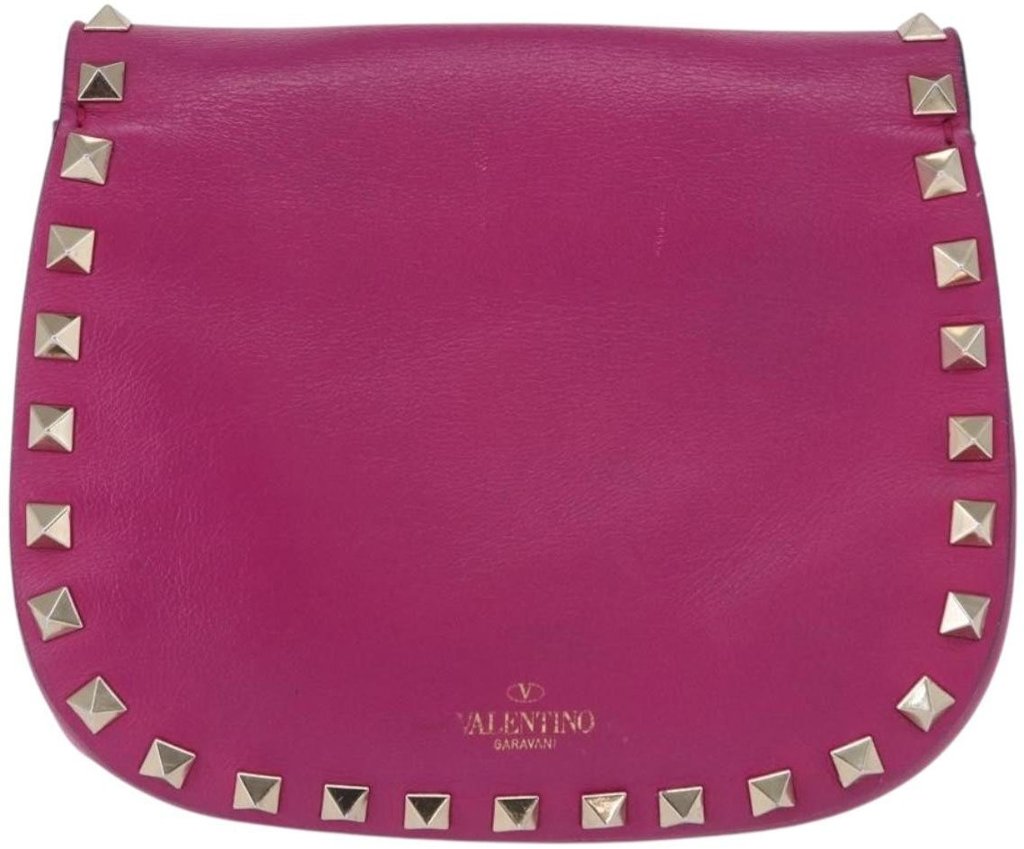 Valentino Garavani Valentino Garavani Rockstud Saddle Crossbody Bag Leather Mini Roze