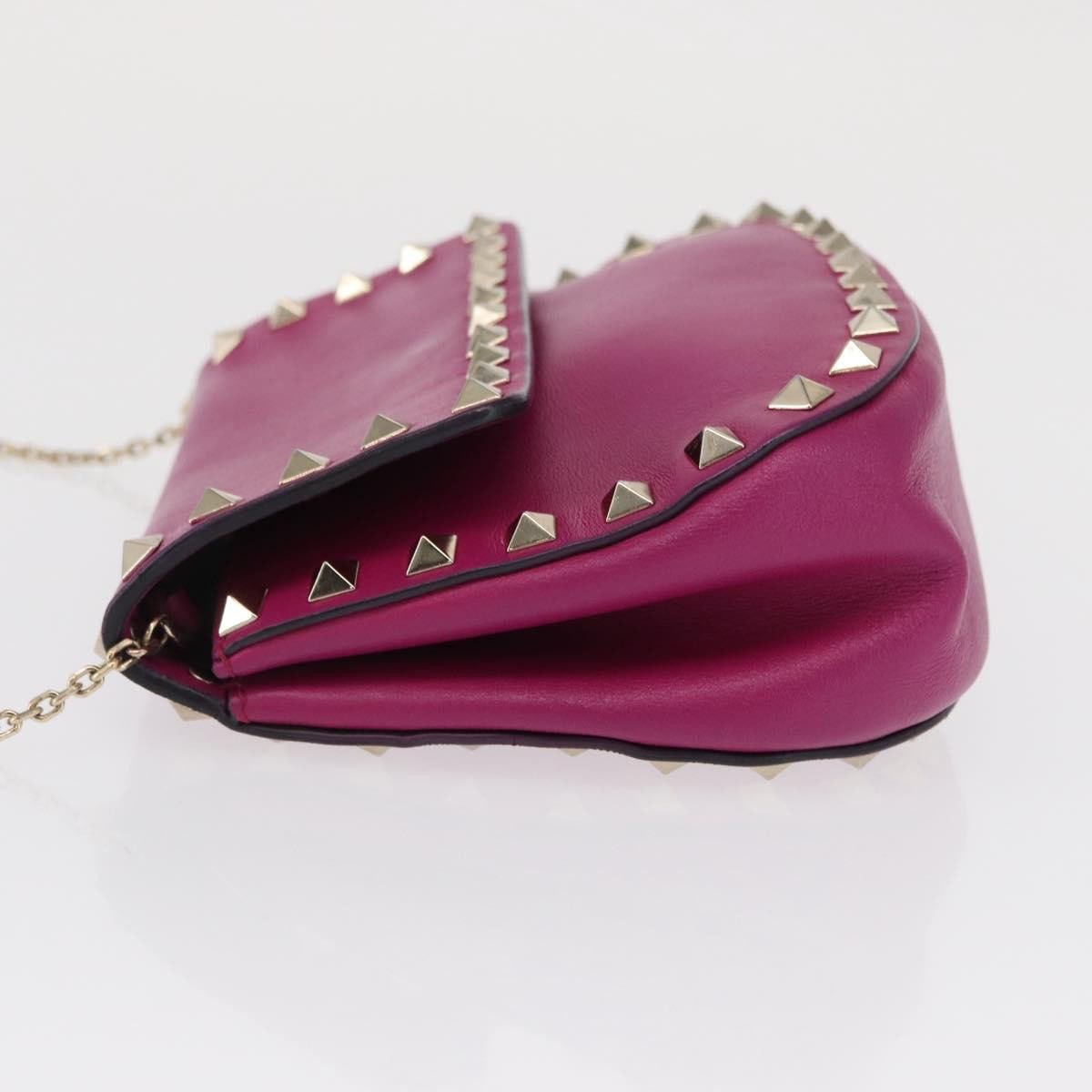 Valentino Garavani Valentino Garavani Rockstud Saddle Crossbody Bag Leather Mini Roze