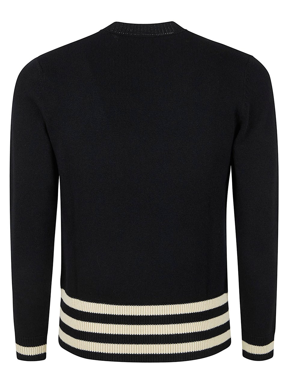 Valentino Garavani Pure Cashmere Crew Neck Sweater with Star Embroidery Zwart