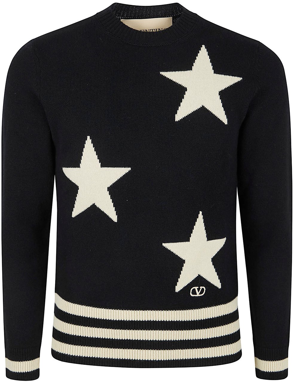 VALENTINO GARAVANI MAGLIA GIROCOLLO, REGULAR, FIN. 7 Zwart
