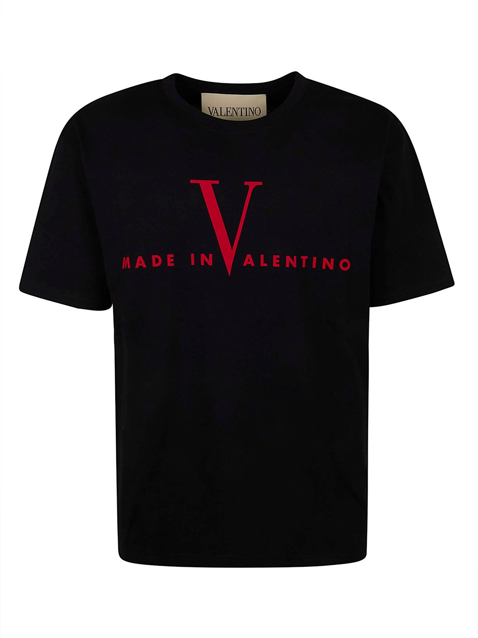 Valentino Garavani Regular Fit Black T-Shirt with Bold Print Zwart
