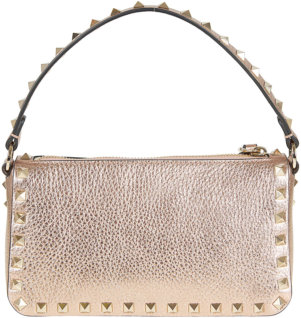 VALENTINO GARAVANI SMALL SHOULDER BAG | ROCKSTUD | VIT.ST.ALCE LAMINATO UNLINED/PLAT.STUDS Paars