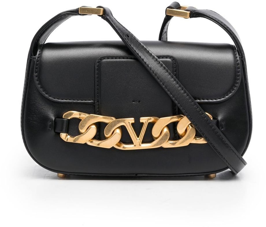 Valentino Garavani Vlogo Chain Shoulder Bag Zwart