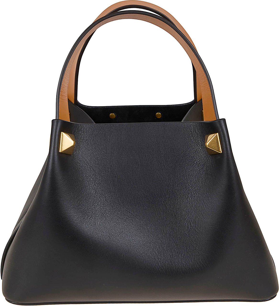 VALENTINO GARAVANI SMALL TOTE | VLOGO SIGNATURE | VITELLO M./VAC.LISCIA/A.BRASS MACRO STUD Zwart