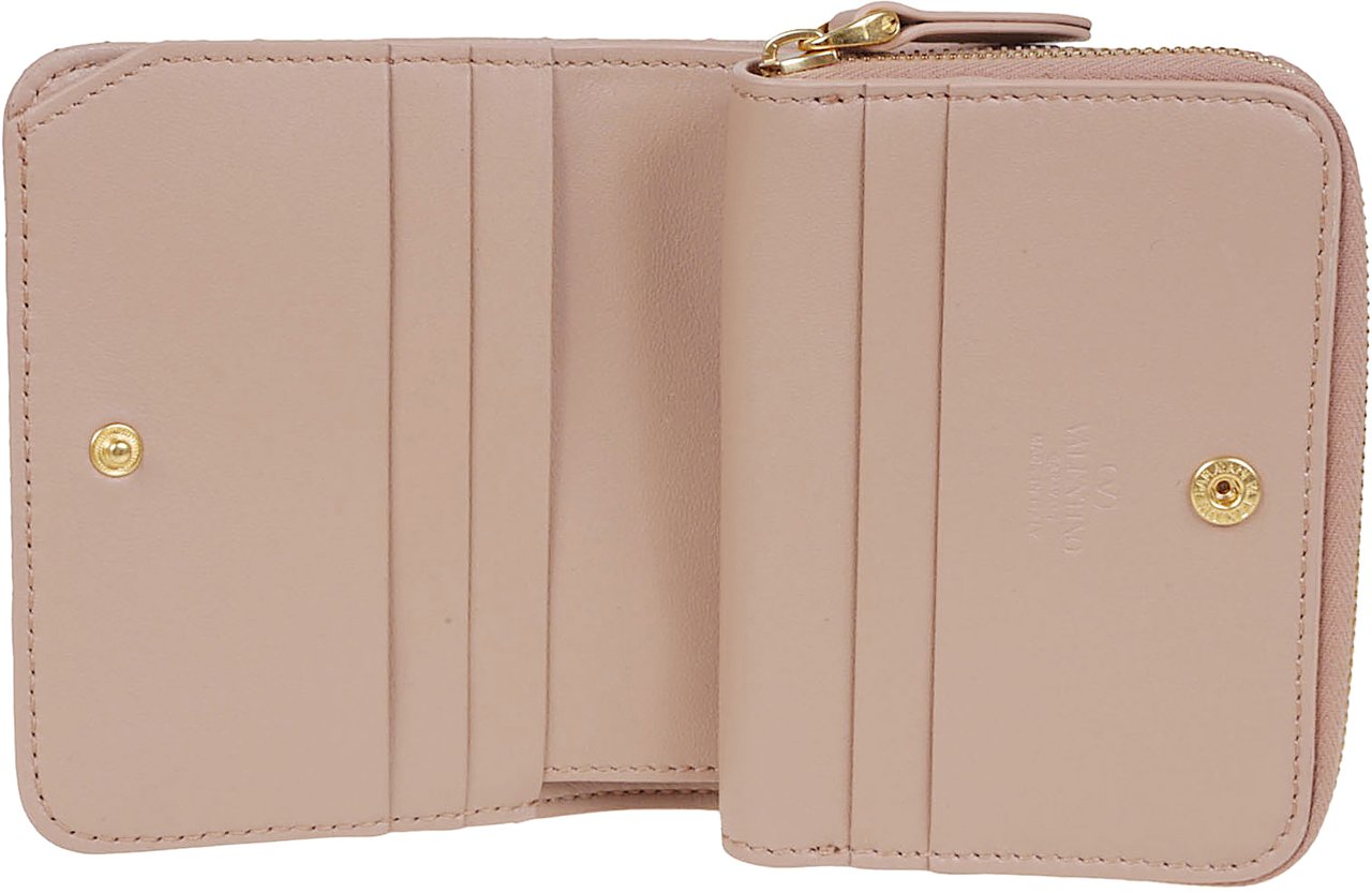 Valentino Garavani VALENTINO GARAVANI ZIP AROUND WALLET QUILTIE 67 Paars