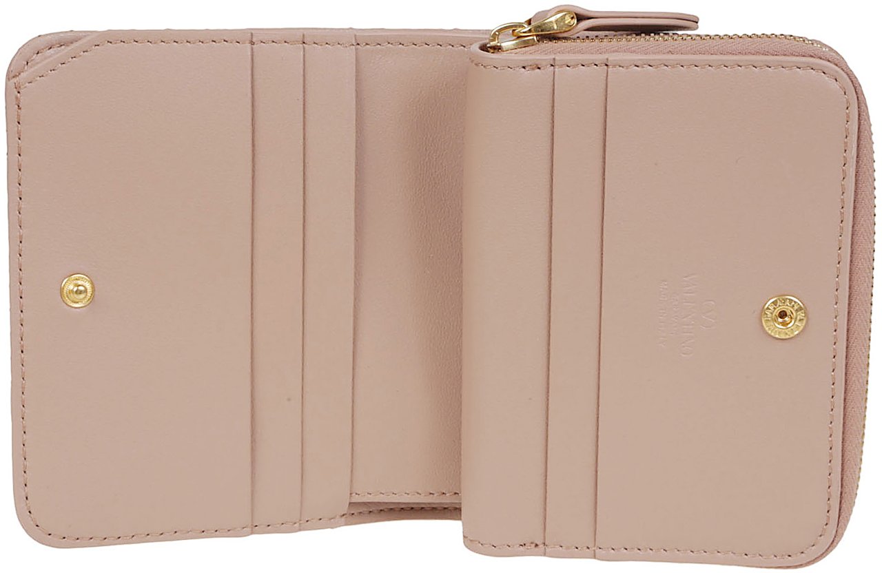 VALENTINO GARAVANI ZIP AROUND WALLET QUILTIE 67 Paars