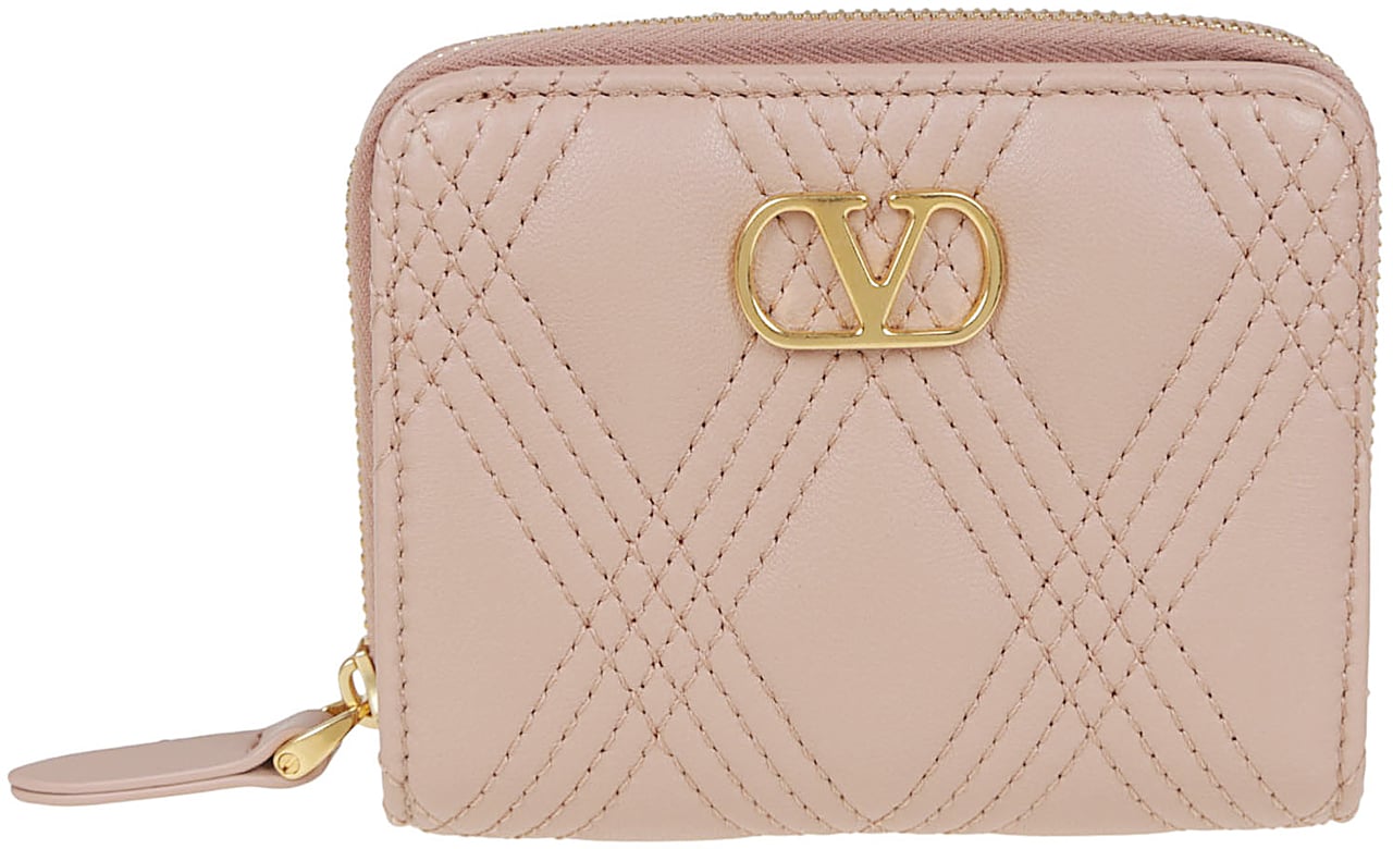VALENTINO GARAVANI ZIP AROUND WALLET QUILTIE 67 Paars