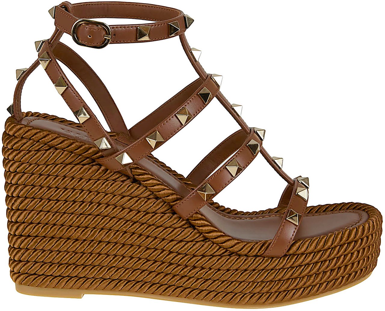Valentino Garavani VALENTINO GARAVANI WEDGE ESPADRILLAS ROCKSTUD Maroon