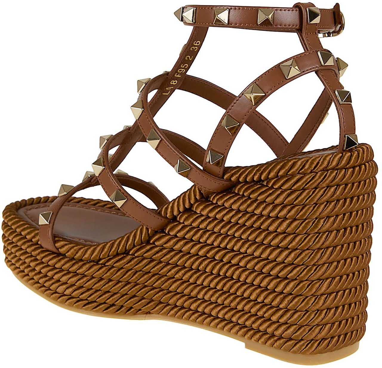 VALENTINO GARAVANI WEDGE ESPADRILLAS ROCKSTUD Maroon