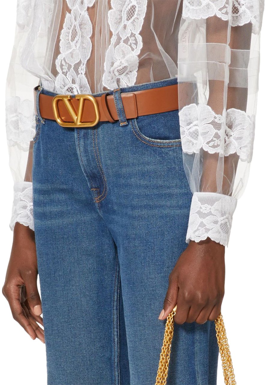 Valentino Garavani Belts Leather Brown Bruin