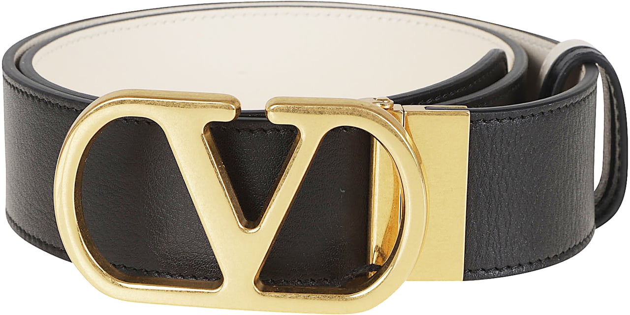 Valentino Garavani VALENTINO GARAVANI BELT H. 40 REVERSIBILE  VLOGO SIGNATURE. Zwart