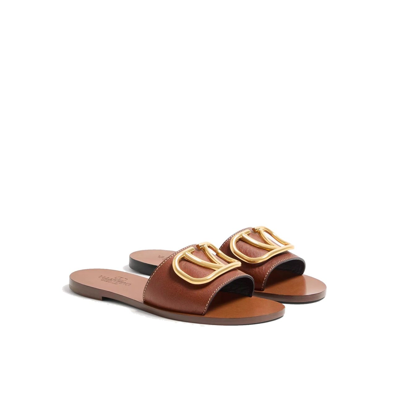 Valentino Garavani VALENTINO GARAVANI Vlogo Slide Sandals Bruin