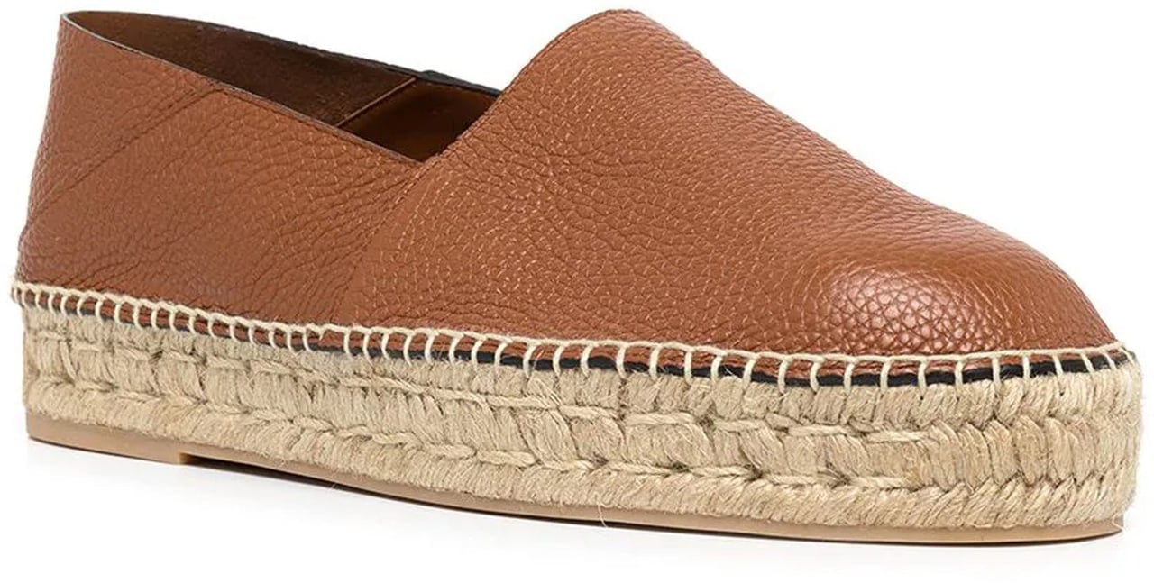 Valentino Garavani Valentino Garavani Logo-Plaque Leather Espadrilles Bruin
