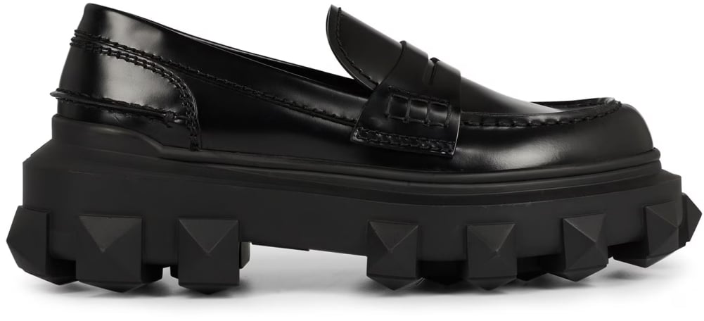 Valentino Garavani Trackstud Loafers Zwart