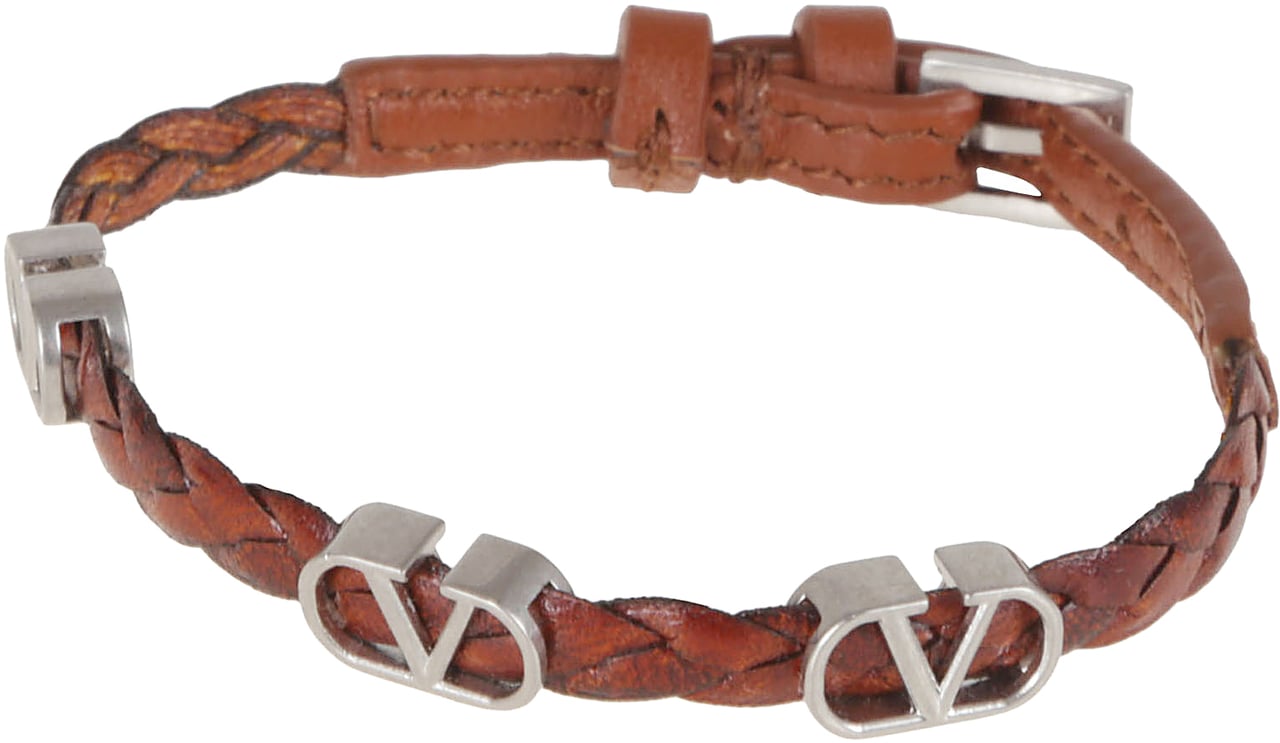Valentino Garavani VALENTINO GARAVANI LEATHER BRACELET VLOGO SIGNATURE Maroon