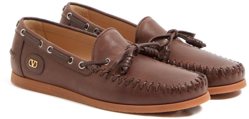 Valentino Garavani Flat Shoes Leather Brown Bruin