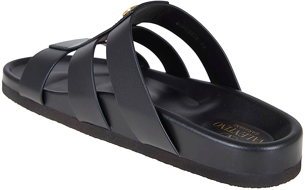 Valentino Garavani VALENTINO GARAVANI SANDAL VALENTINO GARAVANI STUDSHIELD VITELLO Zwart