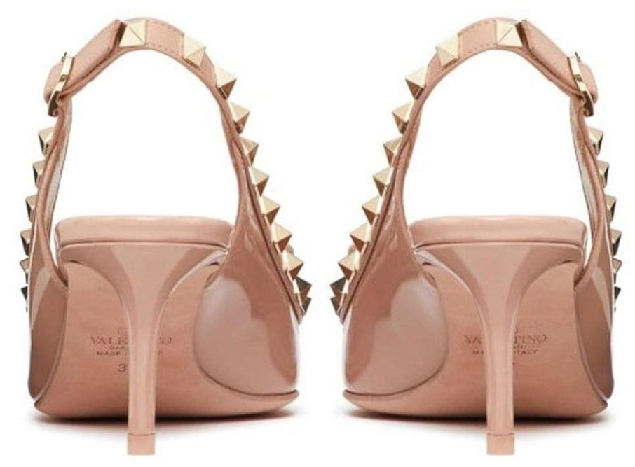 Valentino Garavani Valentino Garavani Leather Slingback Pumps Beige