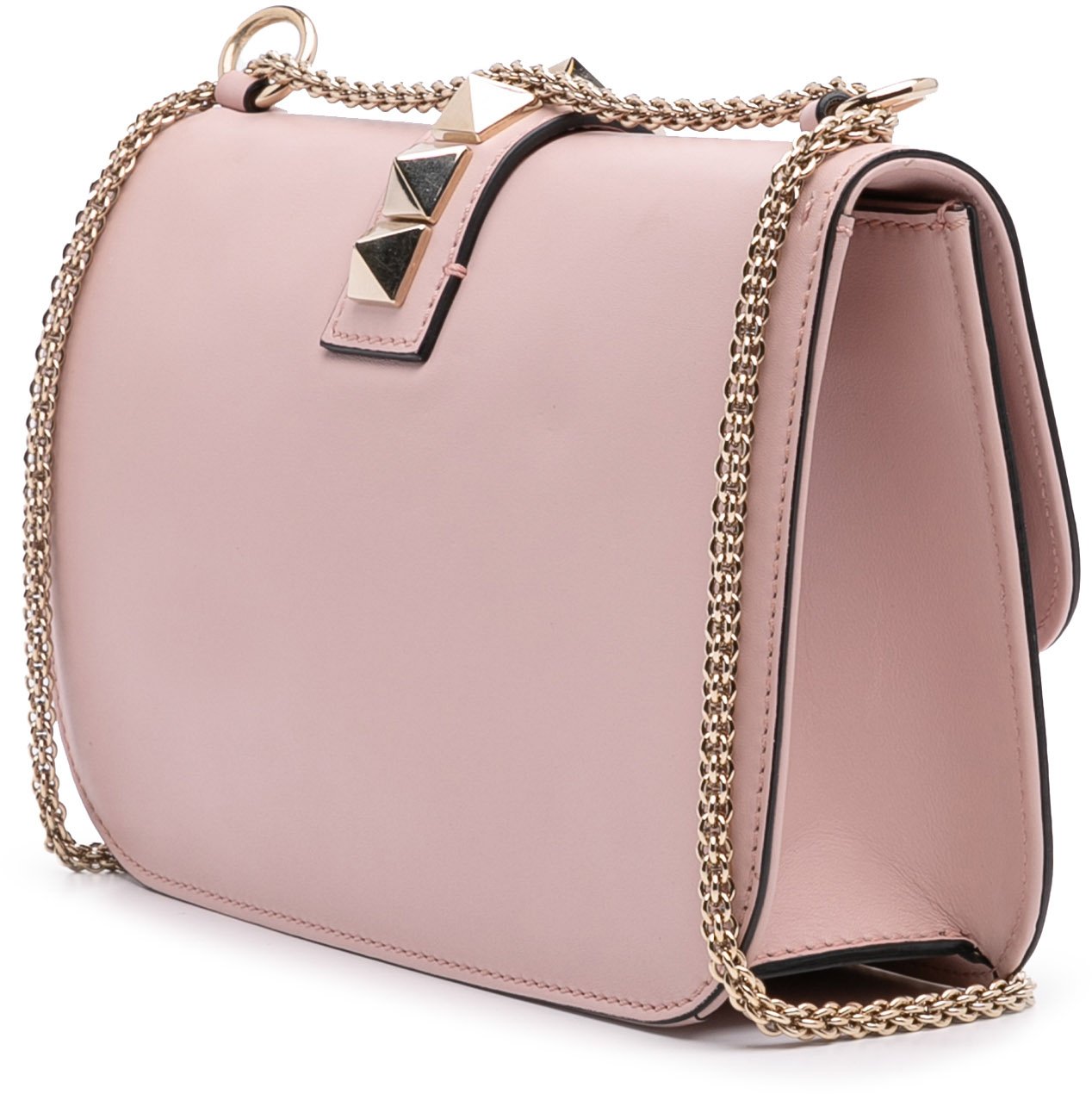 Valentino Medium Calfskin Rockstud Glam Lock Crossbody Roze