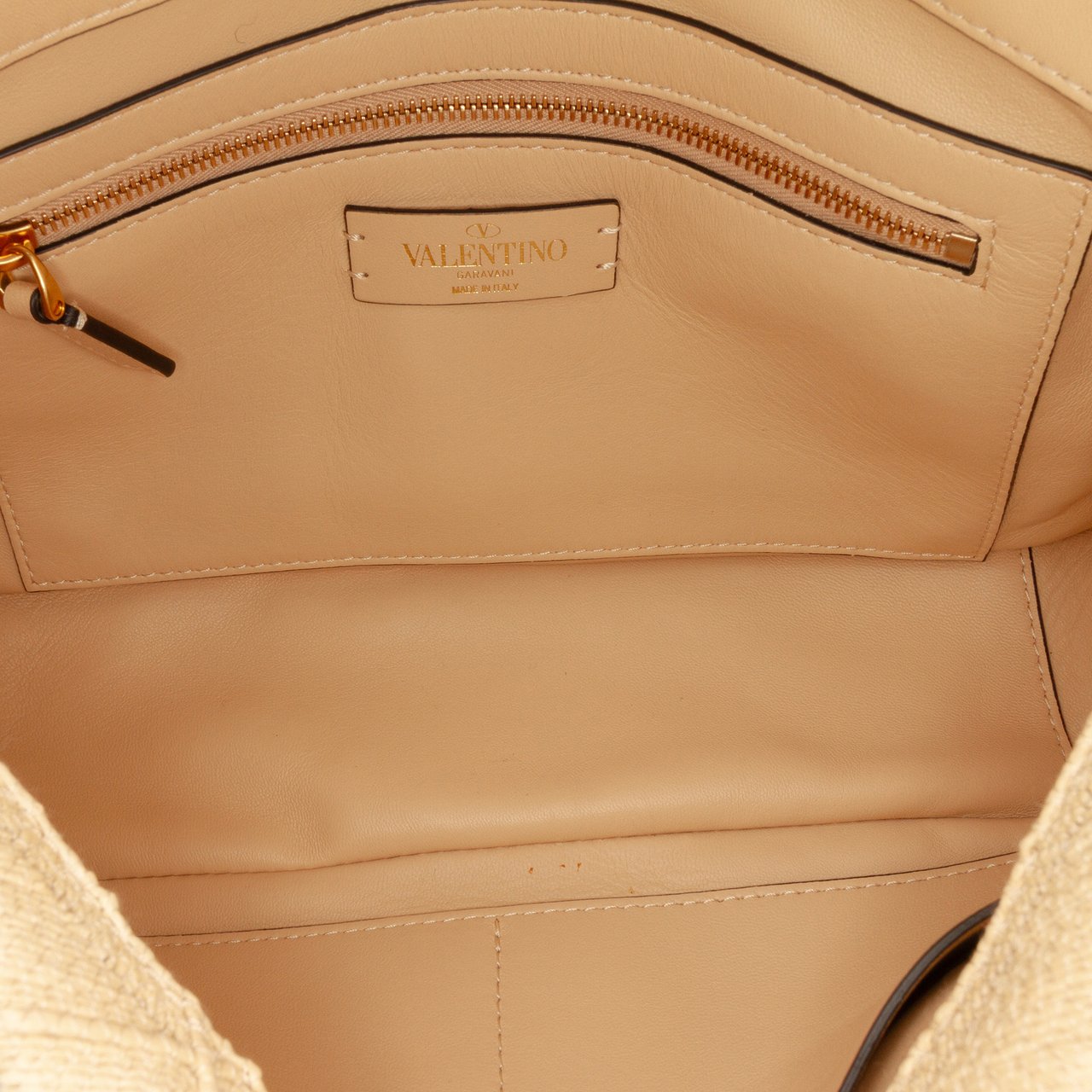 Valentino Large Raffia Roman Stud Satchel Bruin