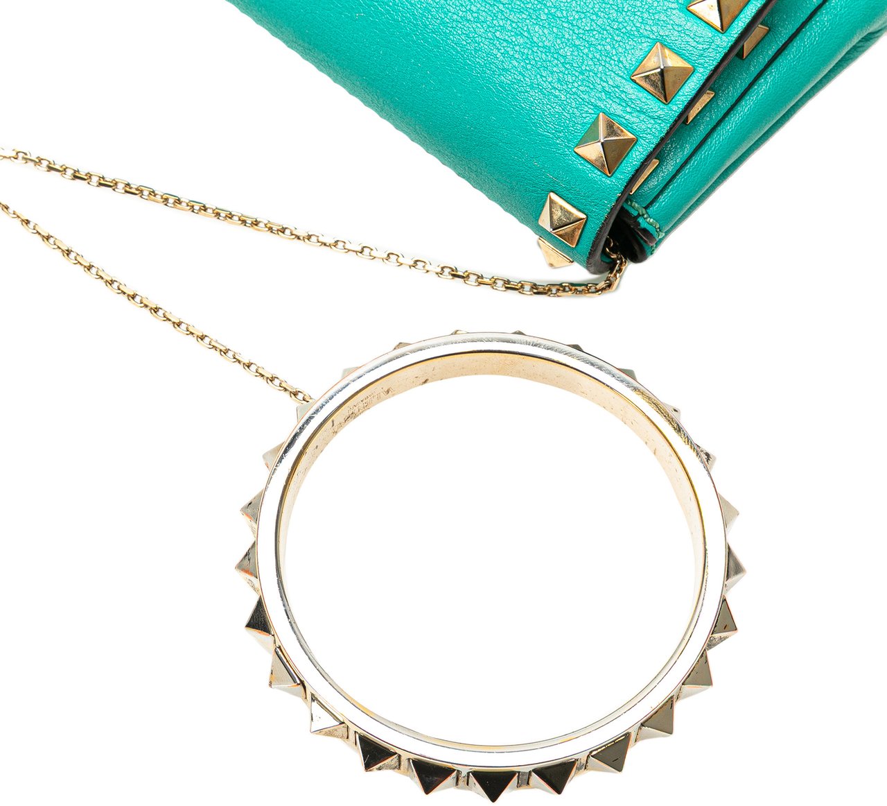 Valentino Nappa Rockstud Bangle Clutch Blauw