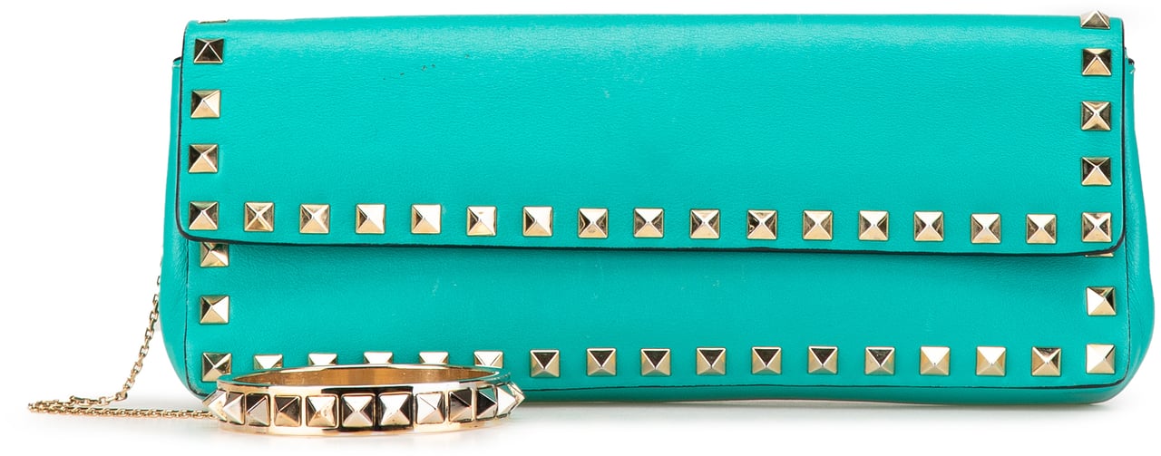 Valentino Nappa Rockstud Bangle Clutch Blauw