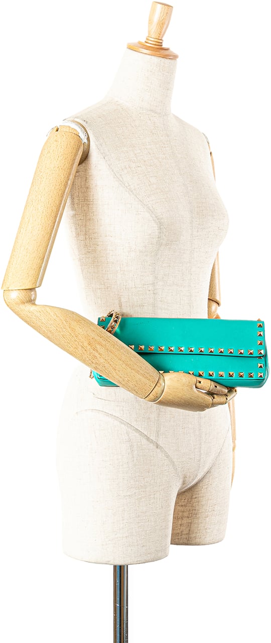 Valentino Nappa Rockstud Bangle Clutch Blauw