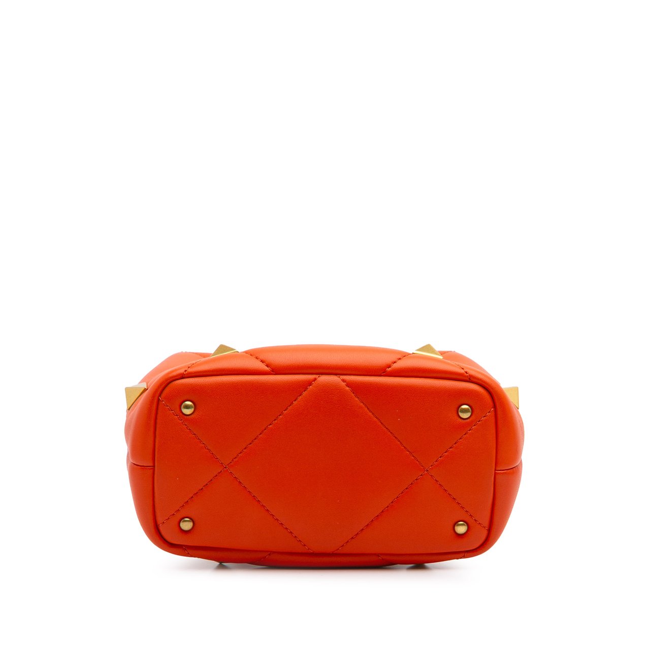Valentino Small Nappa Roman Stud The Handle Bag Oranje
