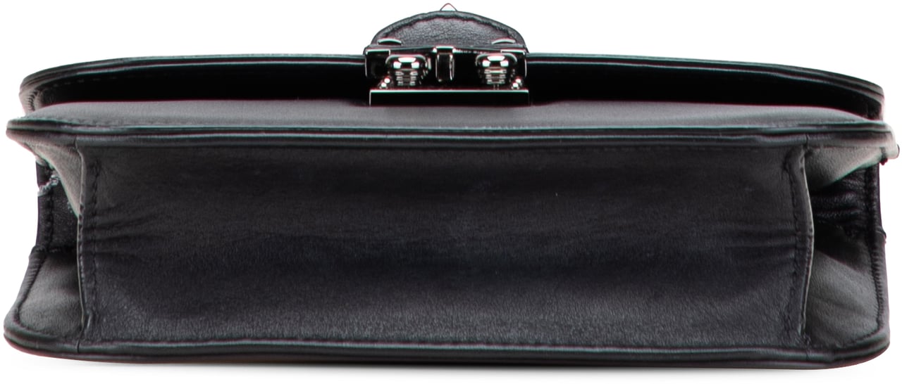 Valentino Small Leather Rockstud Glam Lock Crossbody Zwart