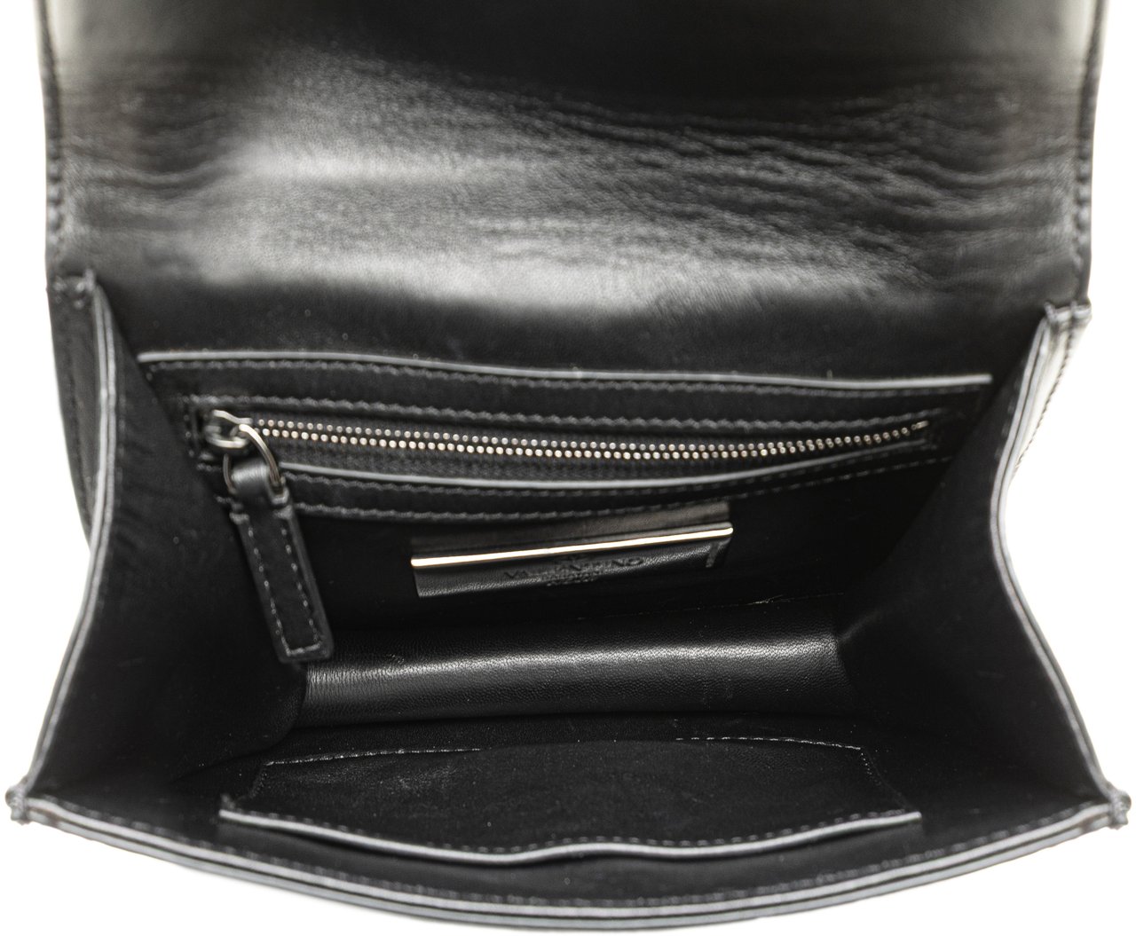 Valentino Small Leather Rockstud Glam Lock Crossbody Zwart
