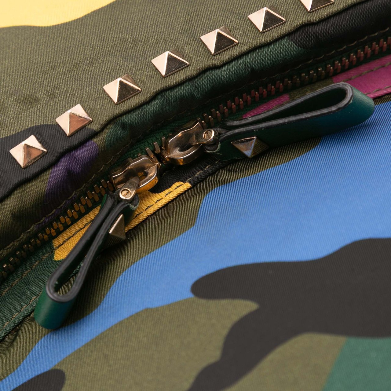 Valentino Printed Nylon Camouflage Rockstud Backpack Groen