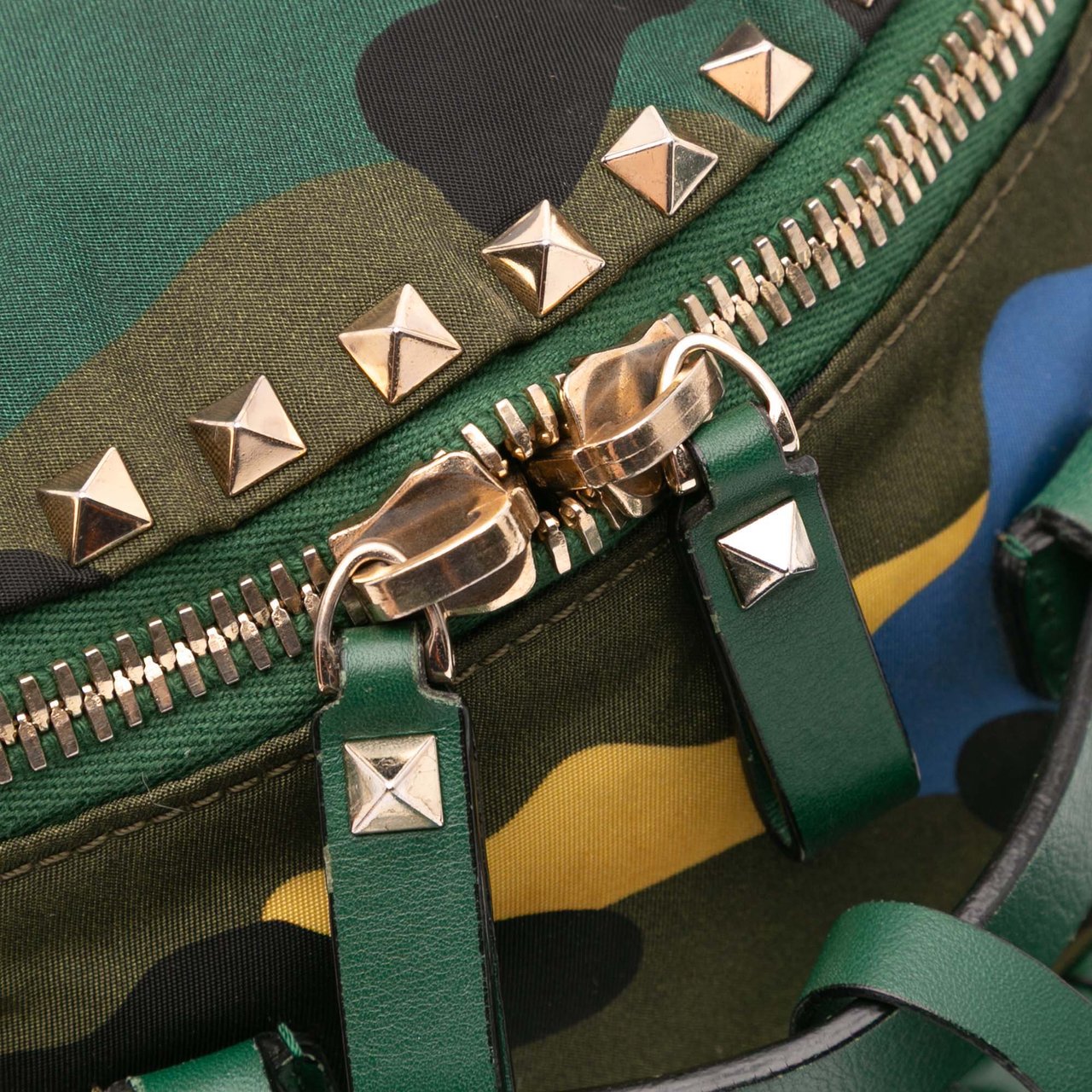 Valentino Printed Nylon Camouflage Rockstud Backpack Groen