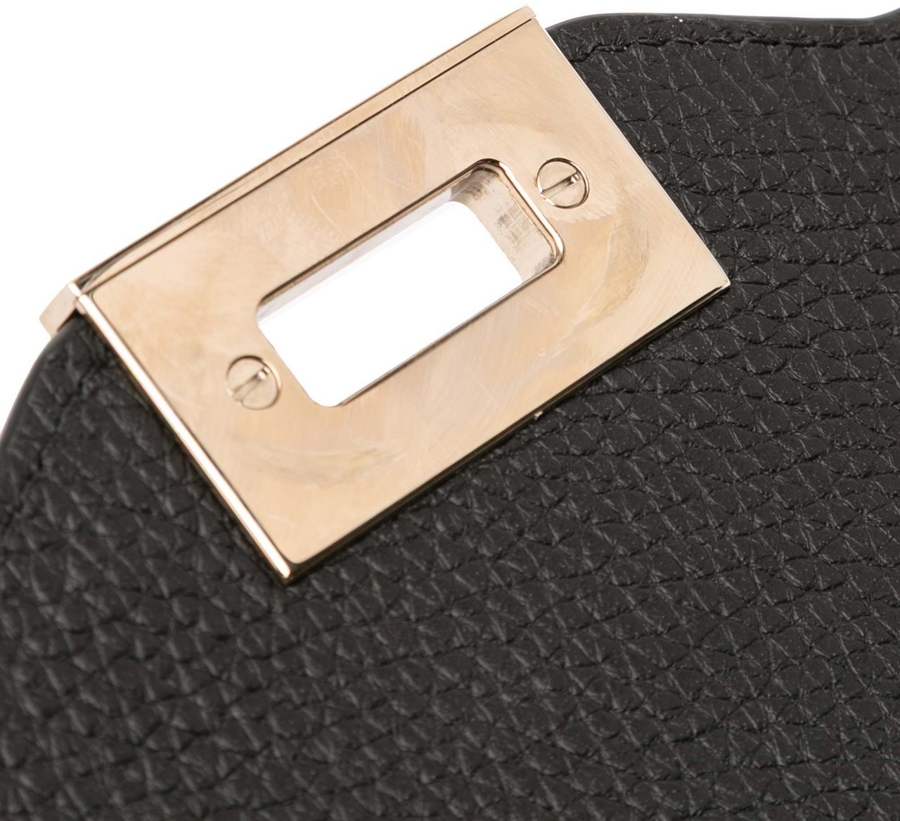 Valentino Pebbled Calfskin Rockstud Flip Lock Wallet On Chain Zwart