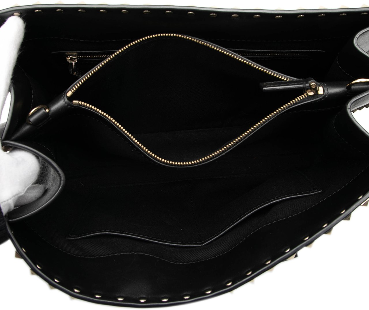 Valentino Leather Rockstud Convertible Tote Zwart