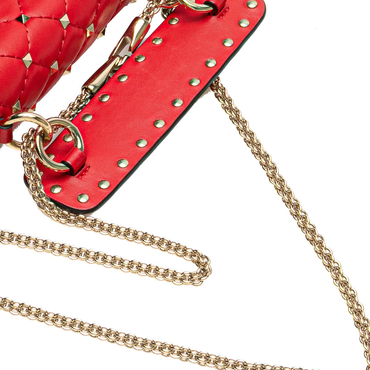 Valentino Nappa Rockstud Spike Vertical Satchel Rood